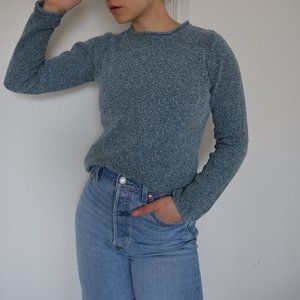 COLUMBIA Popcorn Texture Knit Sweater Blue Medium